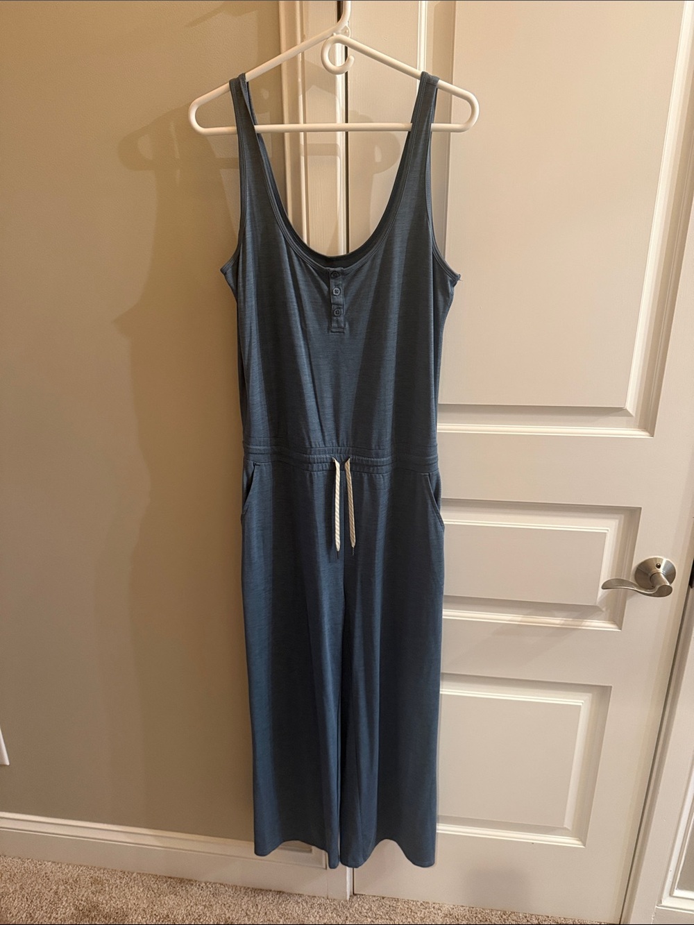 Vuori Athleisure Sleeveless Adjustable Waist Jumpsuit - Blue